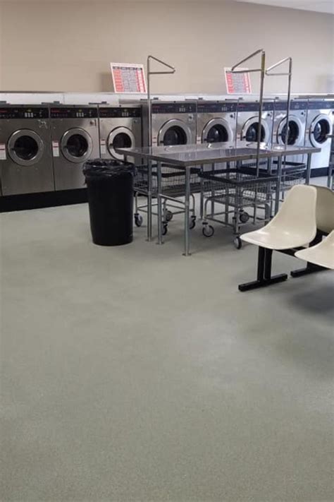 sweep laundromat floor pom